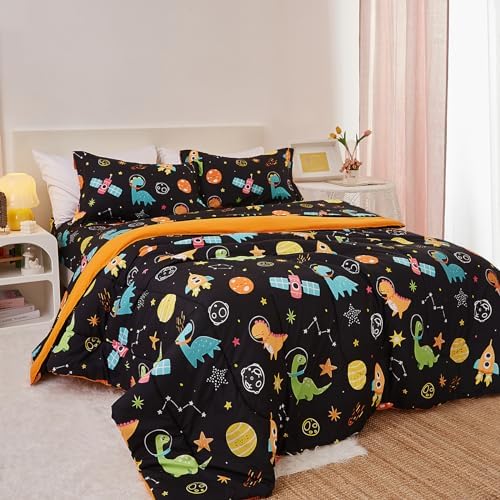 Yibeizi Space Dinosaur Kids Comforter Set for Boys Twin