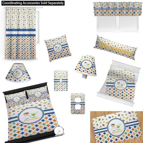 Personalized Boys Space Geometric Comforter Set Twin XL