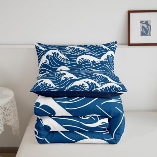 Feelyou Kids Japanese Wave Comforter Set Twin Size