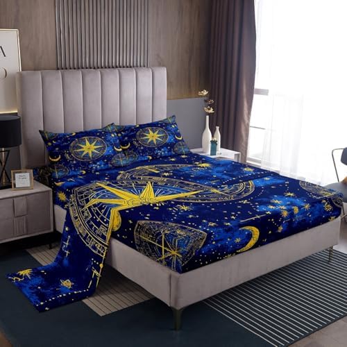 Sun and Moon Sheet Set Exotic Constellation Bedding Twin