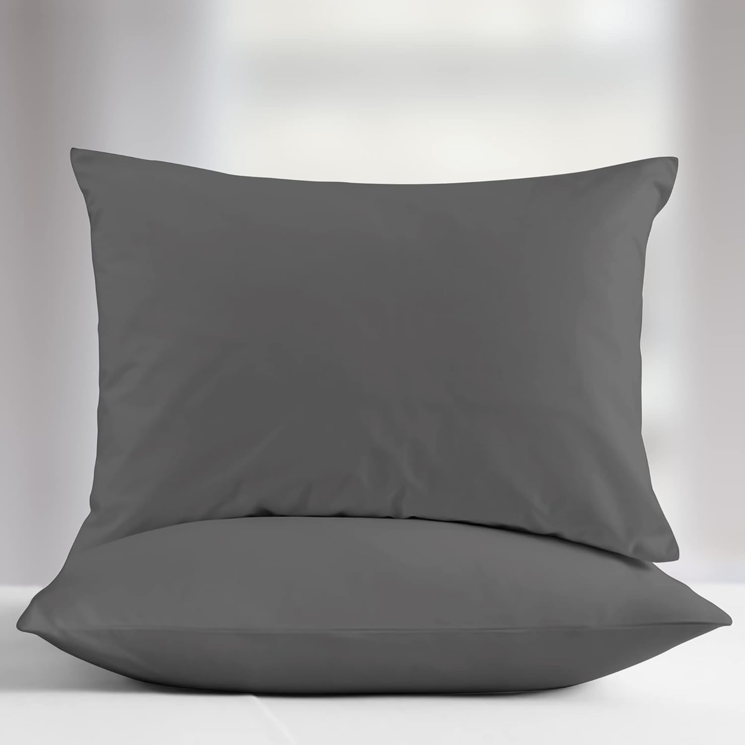 Ashton Sheets Luxury Egyptian Cotton Pillowcases Set of 2 - Dark Grey
