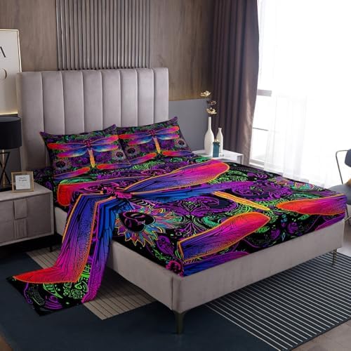 Erosebridal Dragonfly Bohemian Twin Sheet Set