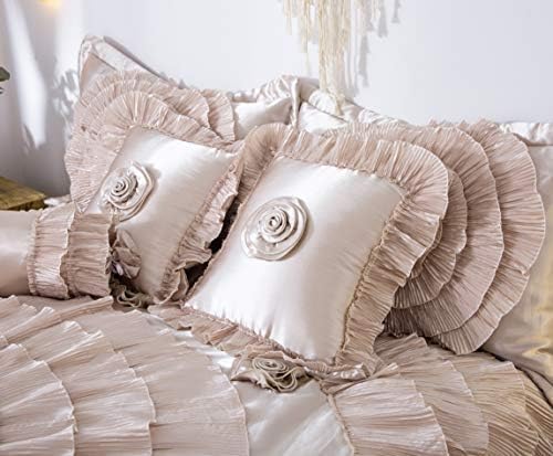 Tache Satin Ruffle Floral Comforter Set California King