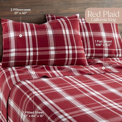 Whisper Organics Organic Cotton Flannel Sheet Set Cal King