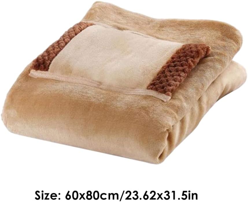 Heated Throw Blanket with USB Cable and Hand Warmer Pocket