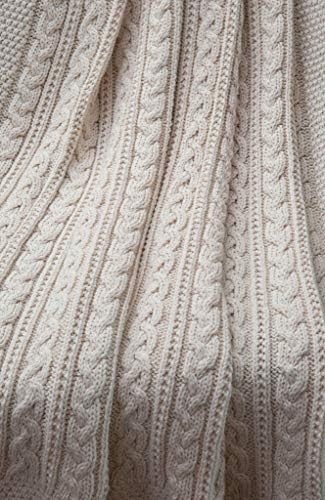 SAOL Chunky Cable Knit Bed Throw Runner