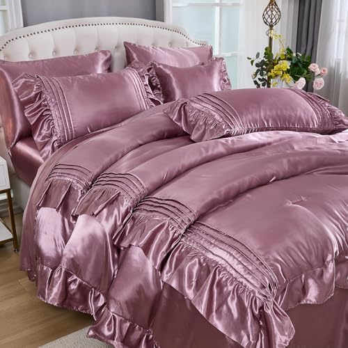 Luxury Satin Comforter Set 8-Piece Blush Pink