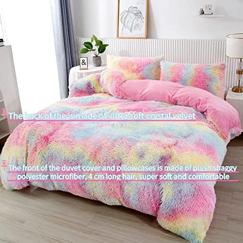 RYNGHIPY 3Pcs Rainbow Girls Duvet Cover Set Twin Size 1