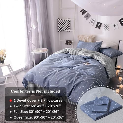 VM VOUGEMARKET Kids Duvet Cover Set Twin Blue 1
