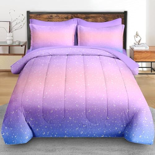 Pamnest Comforter Set Queen Size Star Pattern 7 Pcs