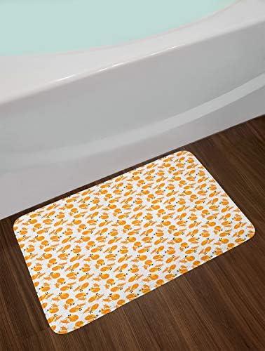 Ambesonne Cartoon Bath Mat with Non-Slip Backing and Sleeping Fox Design