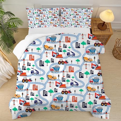 FUYEUN Cartoon Truck Comforter Set Twin