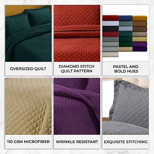 Tribeca Living Oxford Blue Quilt Bedding Set