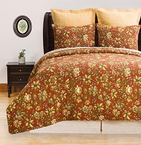 CF Home Estelle FullQueen 3-Piece Reversible Coverlet Quilt Set