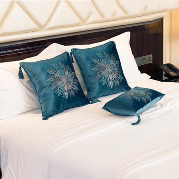 Floral Pattern Bed Scarf 210X45cm Luxury Velvet Design