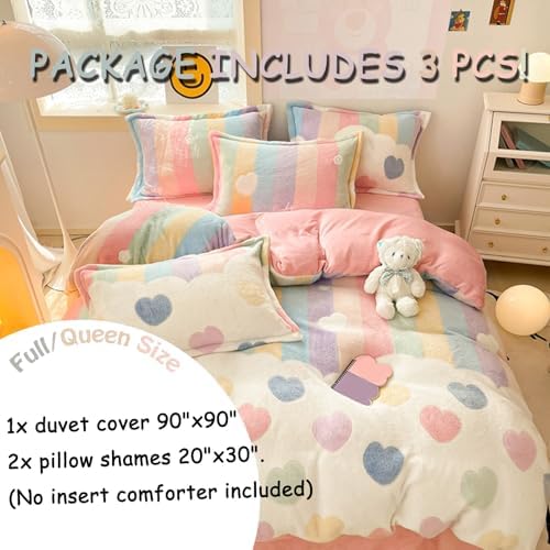 MorroMorn Pink Duvet Cover Queen with 3pcs Set