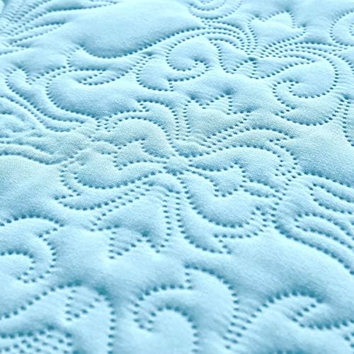 Sophia and William 3 Piece Quilt Set Queen Full Light Blue