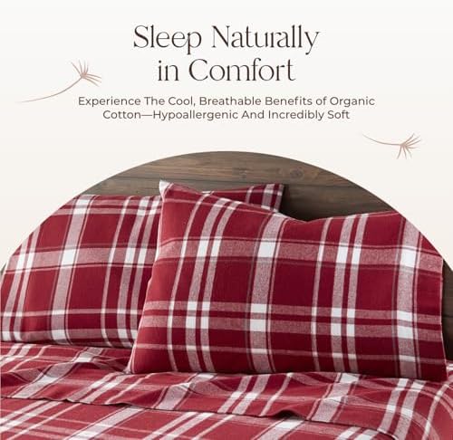 Whisper Organics Organic Cotton Flannel Sheet Set Cal King