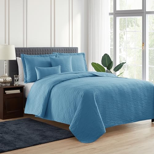 Hearth Harbor Quilt Set Twin Size - Blue Heaven