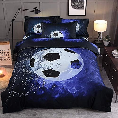 WONGS BEDDING 3D Soccer Duvet Set Twin Size