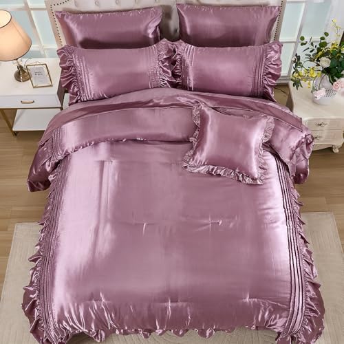 Luxury Satin Comforter Set 8-Piece Blush Pink