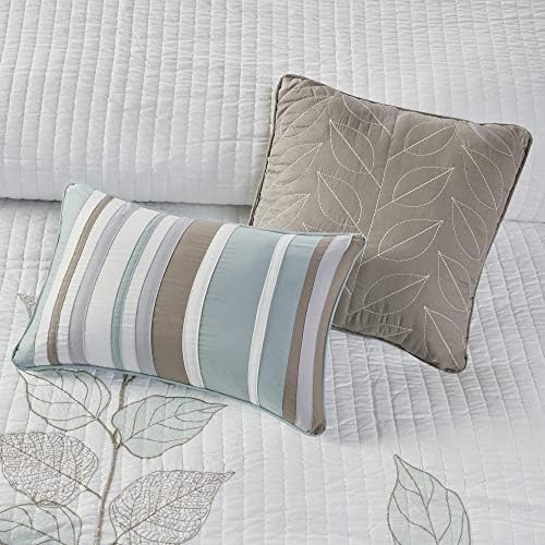 Madison Park Caelie Quilt Leaf Blue 6 Piece Set