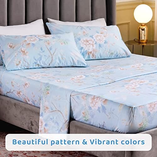 QSH Cal King 100 Cotton Floral Sheet Set