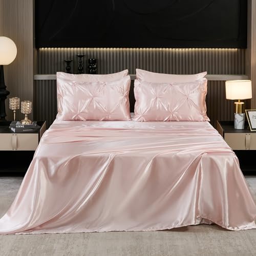 Bedbay Pink Satin King Comforter Set 10-Piece