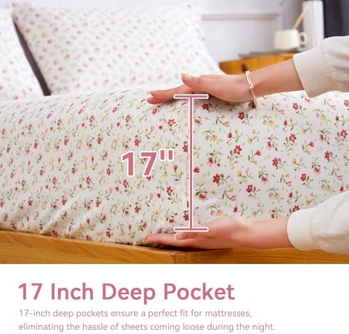 ILVOE California King Sheet Set 4 Piece Floral Microfiber