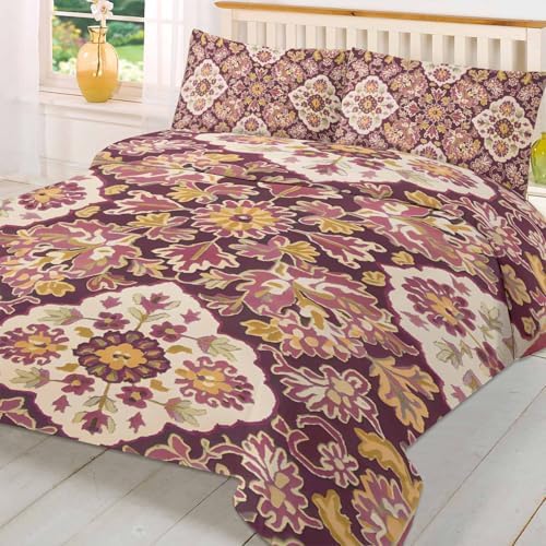 Boanket 3-Piece Queen Bedding Set Red Boho Duvet Cover with Zipper