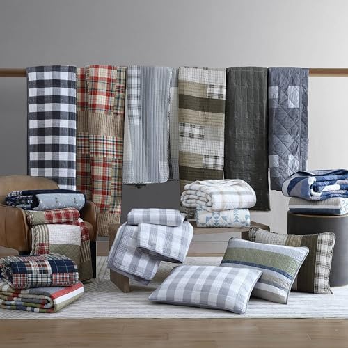 Eddie Bauer King Quilt Set - Reversible Cotton Bedding with Matching Shams