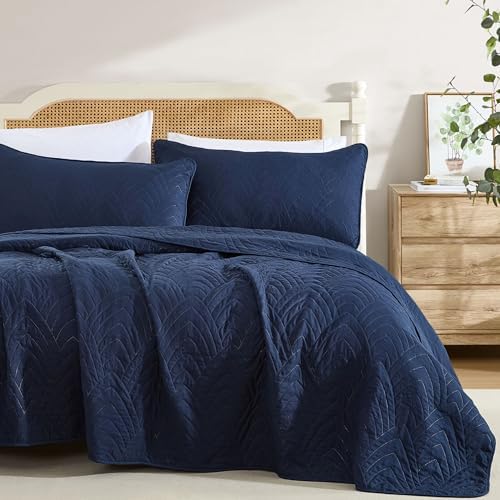 HLCME Weston - 3 Piece Quilt Set Navy Blue