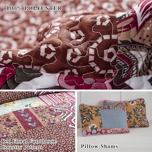 Flysheep 3-Piece Patchwork Quilt Set QueenFull Size