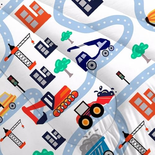 FUYEUN Cartoon Truck Comforter Set Twin