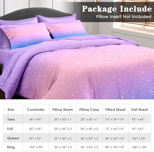 Pamnest Comforter Set Queen Size Star Pattern 7 Pcs