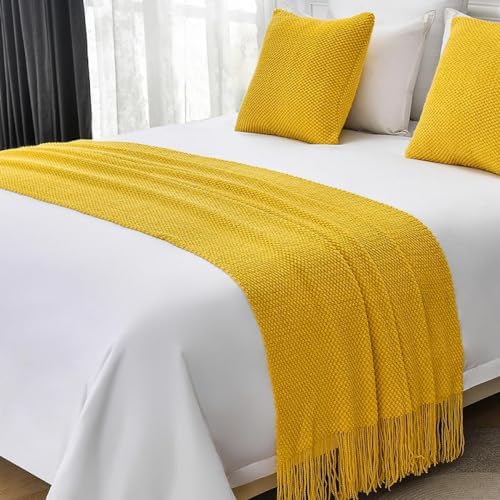 JONKMY Orange Bed Runner Scarf Bedspread