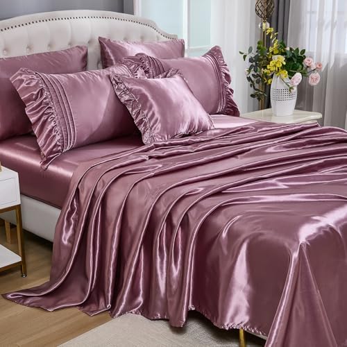 Luxury Satin Comforter Set 8-Piece Blush Pink