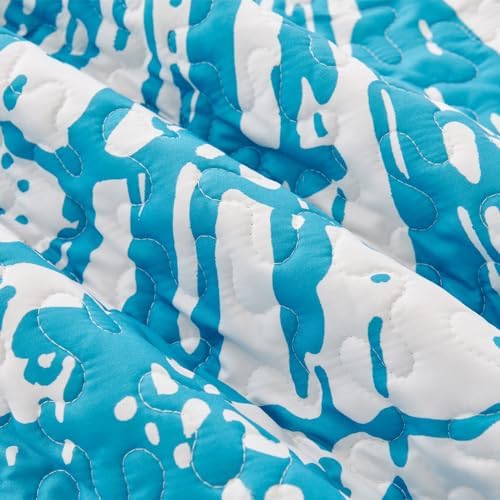 EVENHUG Reversible Coastal Quilt Set Queen Size 3 Piece
