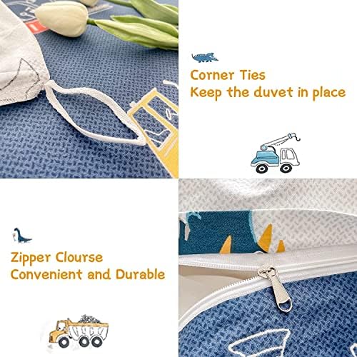 Dinosaur Kids Duvet Cover Set Full Size 100 Cotton