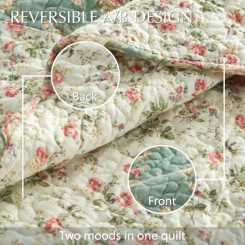 Cotton Bedspread Quilt Set 3 Pieces Reversible King Size