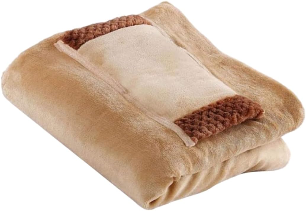 Heated Throw Blanket with USB Cable and Hand Warmer Pocket