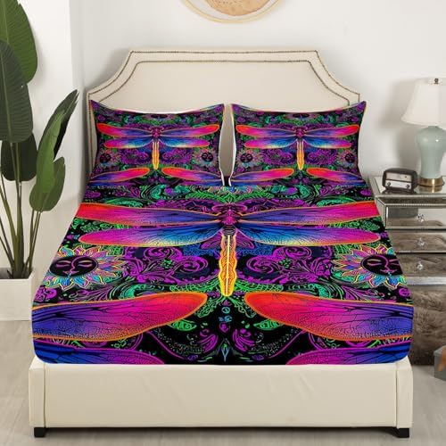 Erosebridal Dragonfly Bohemian Twin Sheet Set