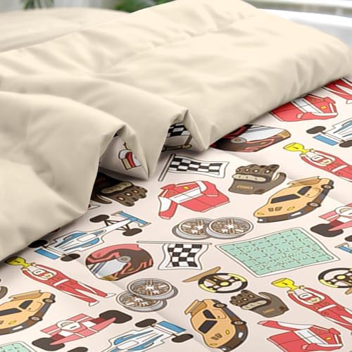 Pamnest Race Car Comforter Set Queen Size 7 Pcs
