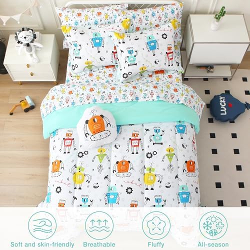 Mooreeke Twin Comforter Set Kids 6 Pieces Bed in a Bag