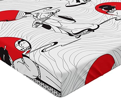 Ambesonne East Fitted Sheet Black Red California King