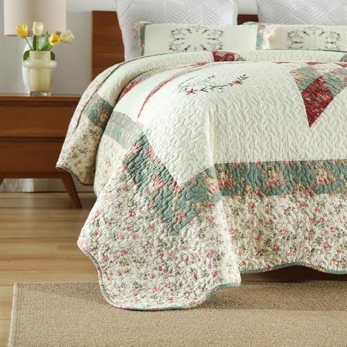 Cotton Bedspread Quilt Set 3 Pieces Reversible King Size