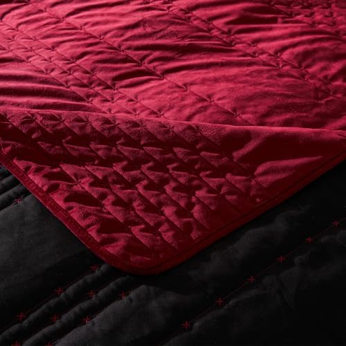 EVENHUG Velvet Quilt Set Queen Size