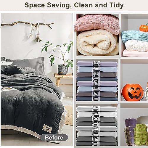YOAPA 8Pcs Elastic Sheet Straps for Closet Bedding Organizer