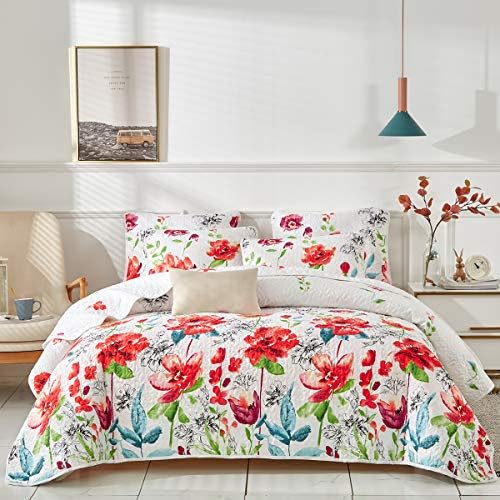 UOZZI BEDDING 3-Piece Queen Reversible Quilt Set