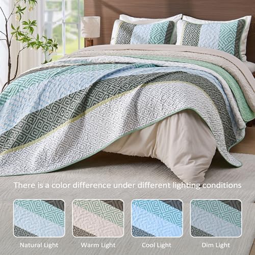 WONGS BEDDING King Size Quilt Set with 3 Pieces